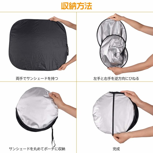 車用サンシェード 遮熱遮光 2枚セット Toplus フロントガラス用日よけ 紫外線カット 簡単着脱 収納袋付き カー用品 カーシェード コンパクト Zzzdream