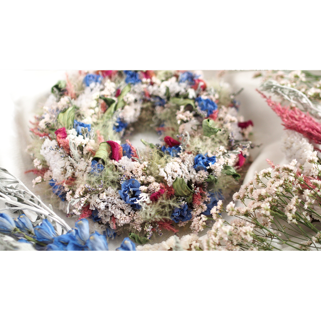 Dried Flower Wreath F22cm Cashew