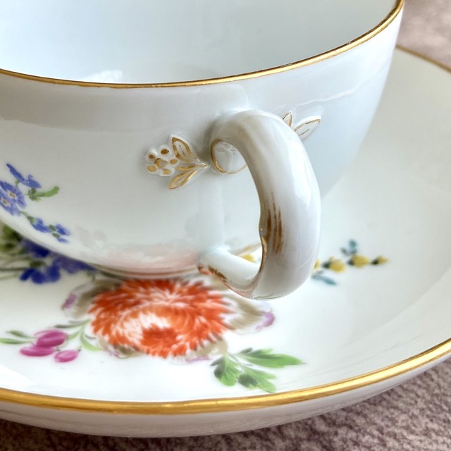 マイセン ファイファー期 花絵 カップ ソーサー Ryo Antiquecups