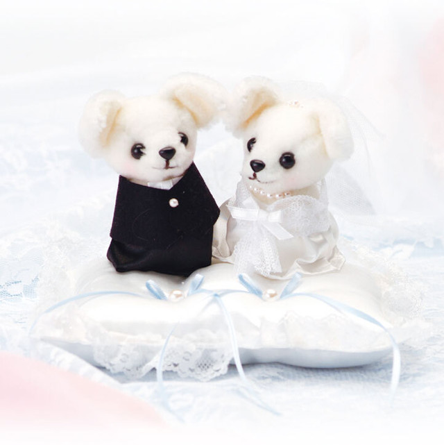 チワワのリングピロー 洋装 手作りキット 綿 糸付き ボア生地カット済み 結婚式 犬のウェルカムドール 幸せデリバリー リングピローなどの結婚式アイテム 手芸用品の通販