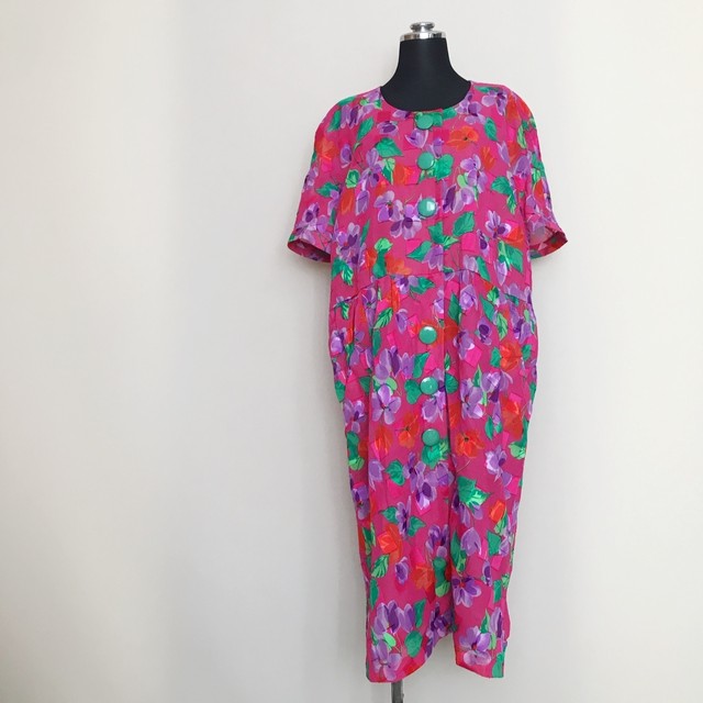 希少 Akris アクリス ヴィンテージワンピース 花柄 レトロ 良品 Aspiration01