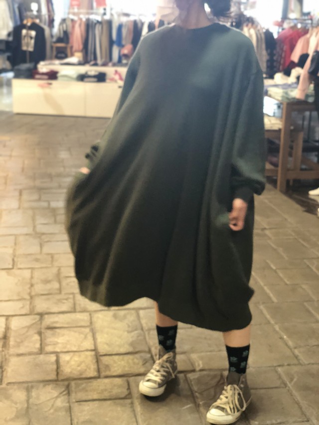 Nunuforme コクーンロングスウェットワンピース Chikuchiku