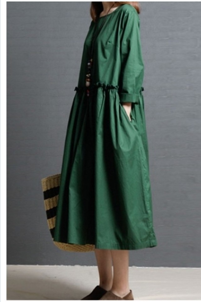 シャツワンピース ロング丈 長袖 ワンピース レディース コットンリネン 春 秋 ロングワンピース 長袖 体型カバー 大きいサイズ ゆったり Basecamp49