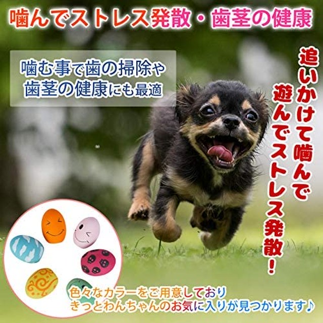 Jpcs 犬おもちゃ 音の出る 6点セット 噛むおもちゃ ストレス解消 ワンちゃん 犬 運動不足 卵の形 中小型犬に適用 犬のおもちゃ ワンちゃんの おもちゃ Az Japan Classic Store