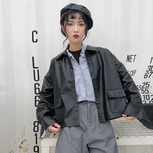 メンズライク ライダースジャケット フェイクレザー レディース ショート丈 アウター 羽織り 春秋 ボーイッシュ シンプル カジュアル デイリー 着回し Ptnym2912 Shop Suba