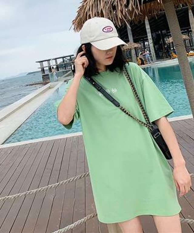 ママ 親子コーデ 2点セット プリントロングtシャツ Minajun