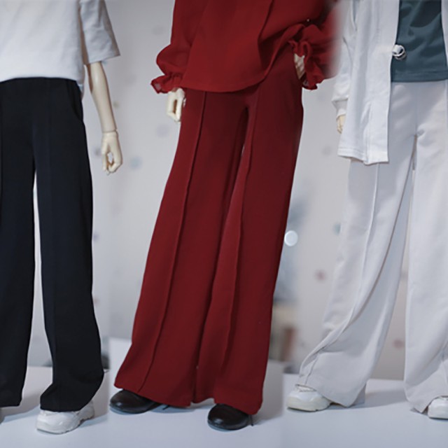 Bjd人形用衣装 ワイドパンツ 3色 垂れ感 黒 クリーム色 赤 Ls73 70cm Popo68 Sd男の子 Sd10女 Msdサイズ人形用 Bears Btgarden