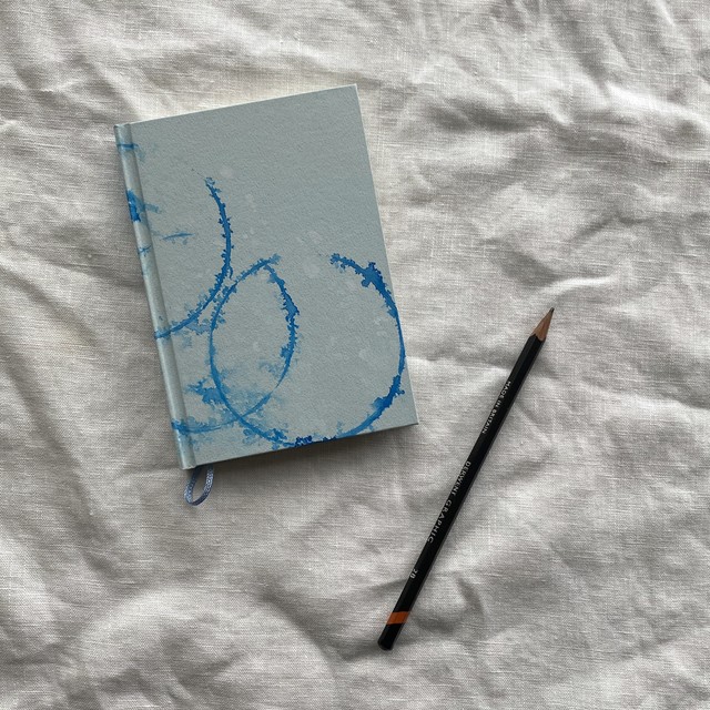 うみのうえかける にじみ L 手製本ノート 紙こもの すずめや