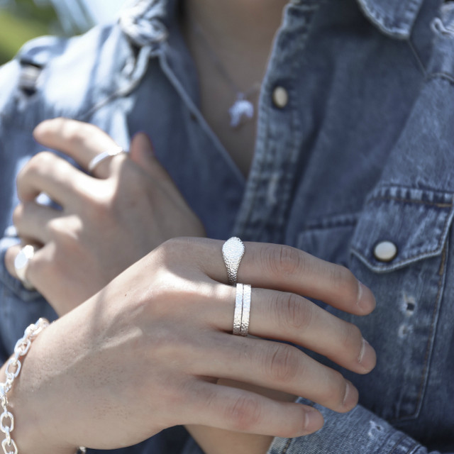 叩きリング メンズ リング シルバー925 指輪 たたき タタキ リング シンプルリング シルバーアクセサリー Abalent