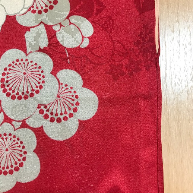 袷 アンティーク着物 梅 橘 赤色 きものや Kikka