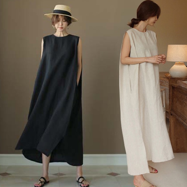 マタニティ ワンピース 夏 ロング丈 シンプル ゆったり ノースリーブ マタニティーワンピース専門店 Ninpuku