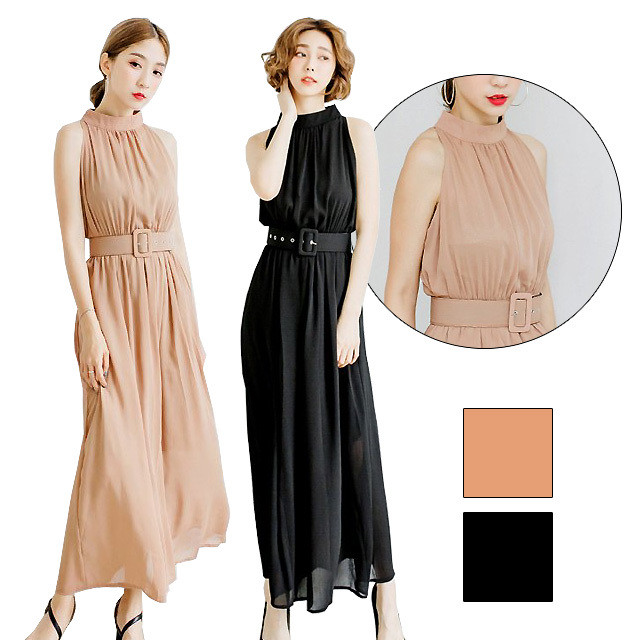 7980 今だけ5980 大きいサイズ アメリカンスリーブベルト付きロングワンピース 2l3l4l 女装パス装通販lll エルエルエル