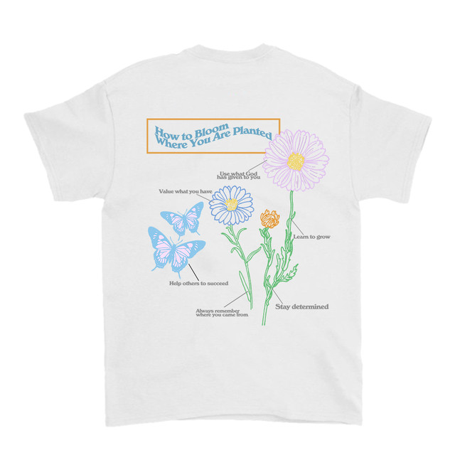 【Cat & Parfum】How to Bloom Where You Are Planted Colorful Tee