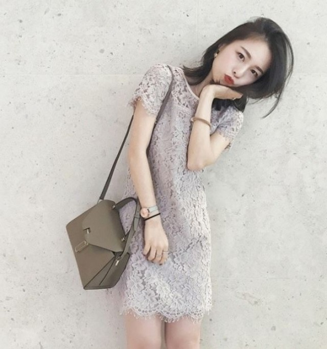 パーティードレス ワンピース ラウンドネック 半袖 総レース ミニドレス 結婚式 お呼ばれ ドレス 謝恩会 同窓会 結婚式ドレス ワンピース 30代 代 親族結婚式 パーティードレス ワンピース Dressy Lily ドレッシーリリー プチプラドレスワンピース専門店