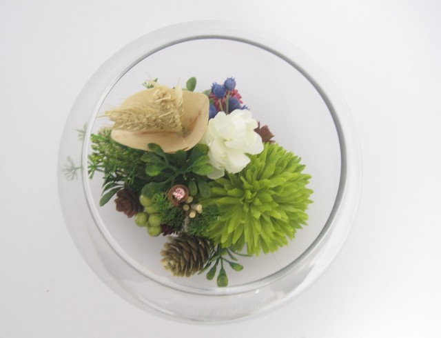 花いずものグラスアート アーティフィシャルフラワー ラウンドグラス The Oasis In The Glass 花 はいつもの はないずも 暖暖