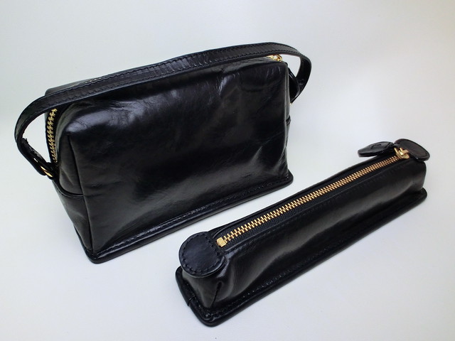 高級牛革ポーチ ペンケース ブラック Exec Hirex