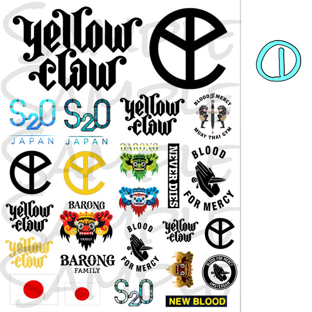 Yellow Claw タトゥーシール A5サイズ タトゥーシール フェス ライブ用グッズ