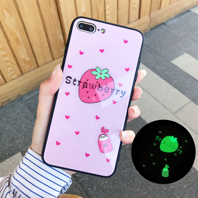 苺 ストローベリー イチゴ 蛍光ピンク ネオンカラー アイフォーンケース Iphoneケース Case Iphoneカバー おしゃれ おそろい カップル 韓国 おもしろい 海外 かわいい かっこいい 背面頑丈 かがみ がんじょうきれい Iphone7 8用 ピンク Rana