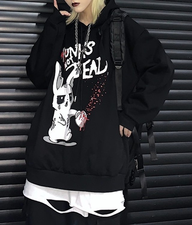 シンプルなデザインに個性的なロゴがオシャレ パーカー 黒 Stepwall