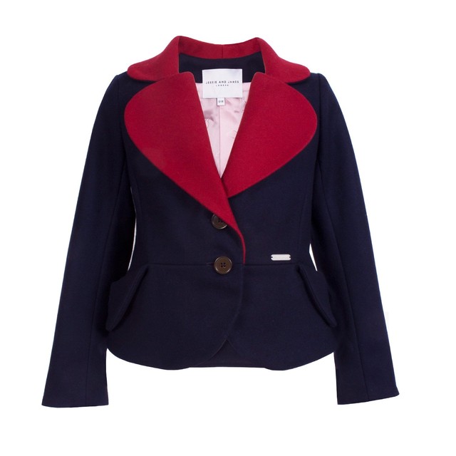 LITTLE RIDING JACKET NAVY WOOL