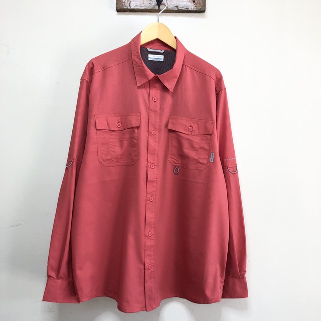 コロンビア アウトドア フィッシングシャツ 長袖シャツ 刺繍シャツ トレッキング ワークシャツ メンズl Columbia Usa アメリカ古着 古着屋エバレット