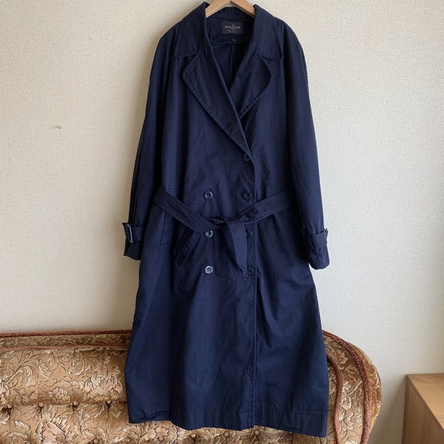 レトロヴィンテージ古着 80s ネイビー ライナー付 ロングコート Roinaz Used Salon