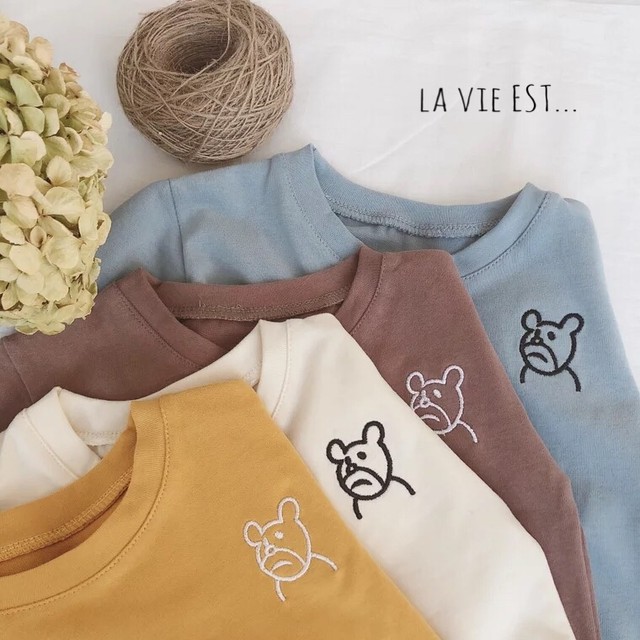即納 綿100 キッズ Tシャツ ユニセックス 男の子 ワンポイント 韓国子供服 輸入子供服 90サイズ La Vie Est Mama Kids ﾟ輸入子供服 インテリア