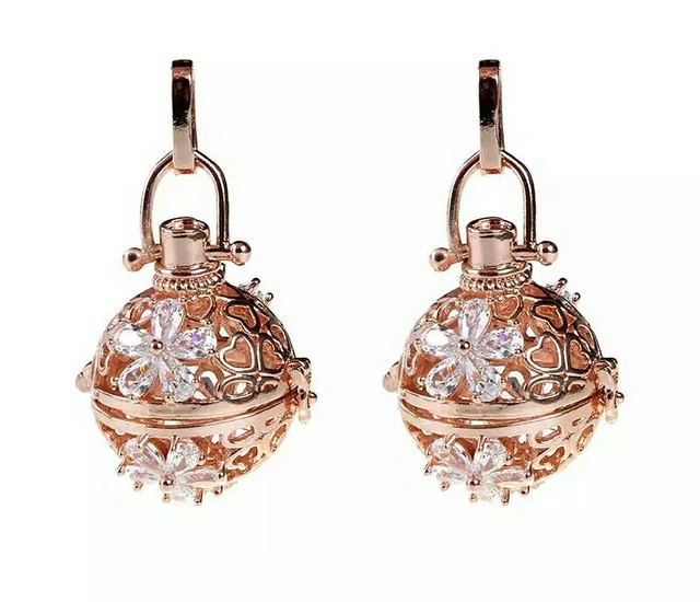 キラキラフラワーアロマネックレス ゴールド シルバー ローズゴールド ペンダント 香水 Lanaaroma