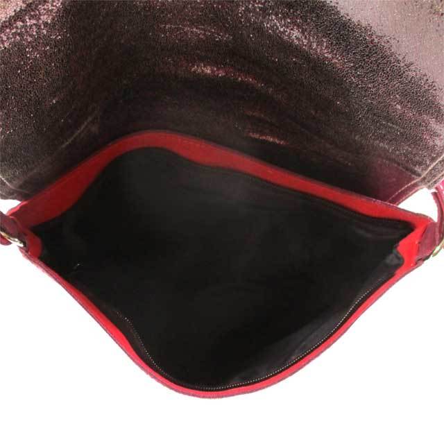 本革 スウェード ポシェット フューシャ 赤紫 ショルダー バッグ レディース V1276 バッグ 財布 アクセサリーのトロピカル ムーン