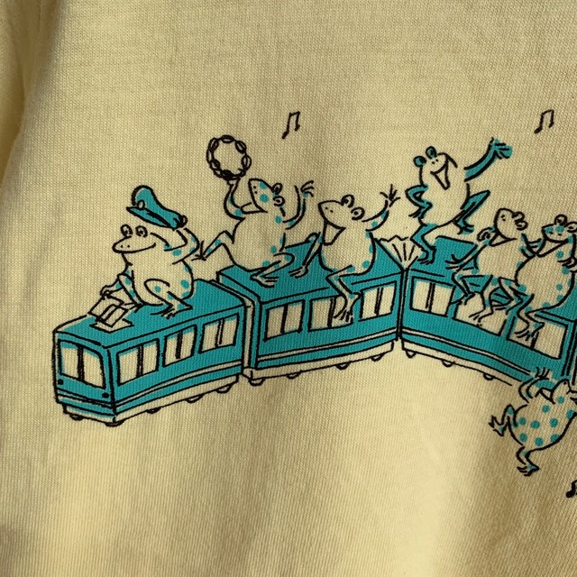 Kids カエル電車tシャツ おくやまゆか Yonpo