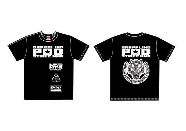 Podtシャツオシャレロゴデザイン 裏ウルフロゴ プロレス 格闘技酒場 Uwf道場