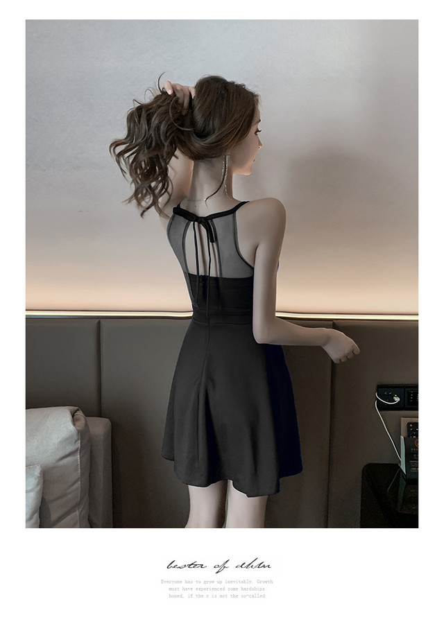 2カラー ピンク ブラック ホルターネック シースルー 韓国 ワンピース ミニ丈 オルチャン ミニ ワンピース セクシー ワンピース ミニ セクシー パーティーc319 Ayaland Dress 韓国 オルチャン ドレスショップ