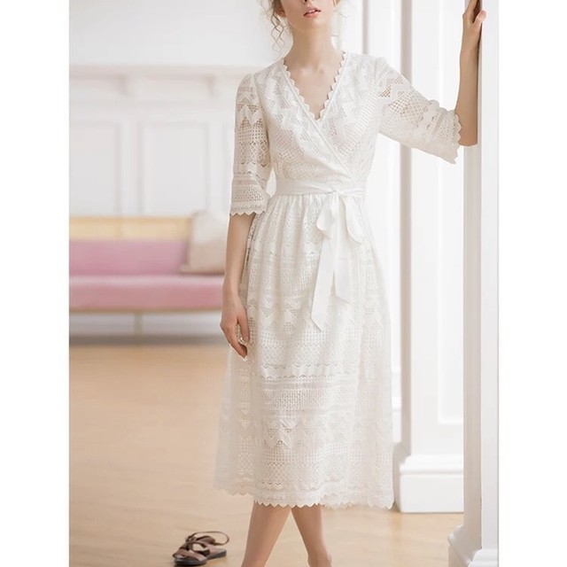 コットンレースワンピース Fanfan Closet ファンファンクローゼット