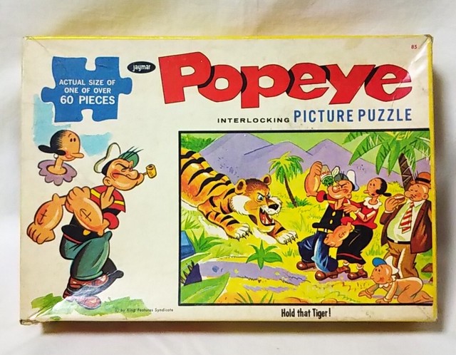 Popeye Jigsaw Puzzle Over 60 Pcs ポパイ ジグソーパズル 60以上ピース 1960年代 オリーブ ウィンピー スィーピー ヴィンテージ インテリア Linus Blanket