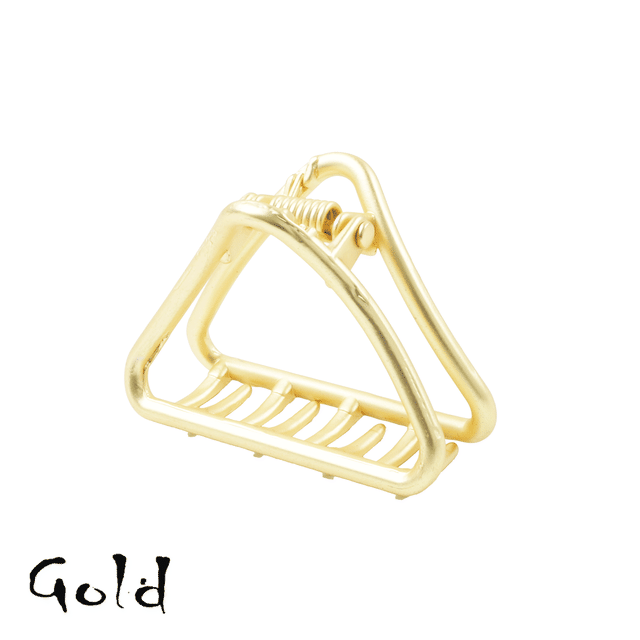 メタルフレーム バンスクリップ マット シルバー ゴールド トライアングル シンプル 上品 へアクリップ 髪留め 大人アクセ レディース ヘアアクセサリー Hbm Atk21