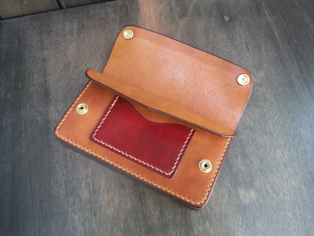 Mさま専用 トラッカーウォレット キャメル レッド 手縫い Leather Works Z Z レザーワークスジィーズ