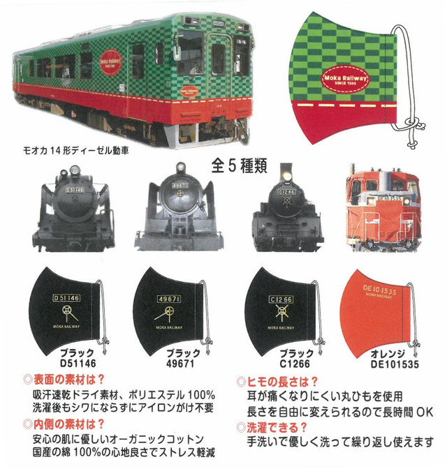 モオカ14オリジナル布マスク 真岡鐵道公式オンラインショップ モオカ14オリジナル布マスク 真岡鐵道公式オンラインショップ