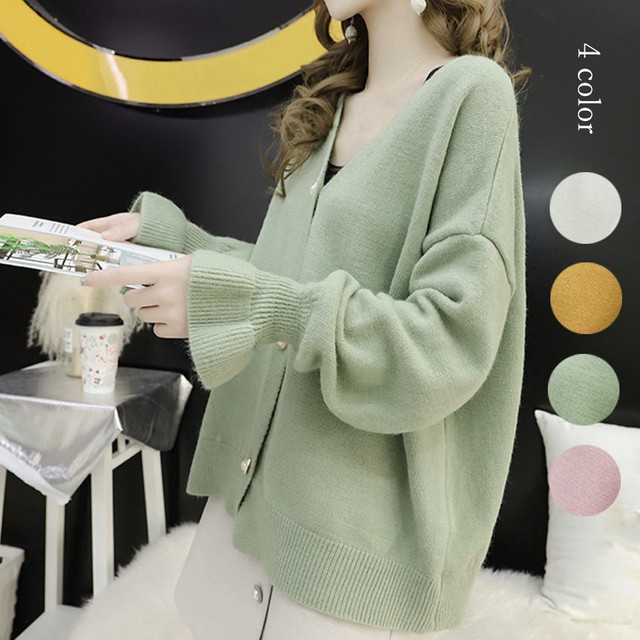 前開きボタン付きニットセーター 特売チャンネル