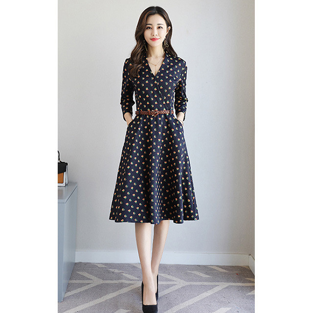 正規激安 レトロ ワンピース ミモレ ミモレ丈 ワンピース ロング ロング冬 T004 Haln0398 最高の Www Lovemesomegadgets Com