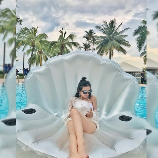 大人気商品 大きめサイズの貝のうきわ 2人乗り シェル インスタ映え 夏 プールや海に マリブビーチ