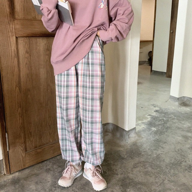 〈カフェシリーズ〉ブルーベリーが好きなチェックパンツ