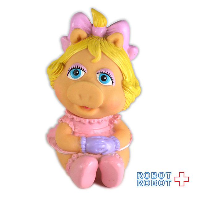 ベビー ミスピギー ピンクのリボン ソフビ人形 1984ハズブロ セサミストリート Robotrobot