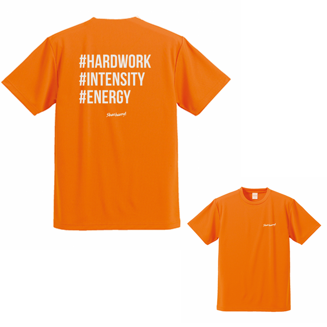 #SHOEHURRY 3KEYWORDS DRY T-SHIRTS|ドライTシャツ(オレンジ/ホワイト)