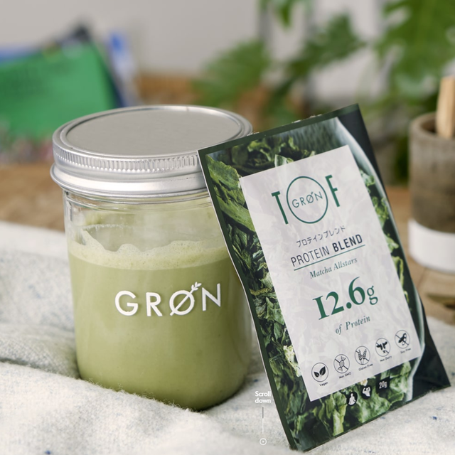 厳選された食材のみを使用したプロテイン【GRON抹茶オールスターズ240g】