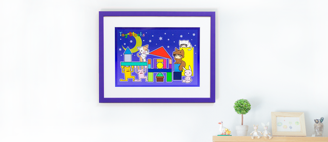 額入りジークレープリントイラスト Toy Blocks Tetra Style ダウンロードコンテンツ Androidケース販売専用サイト