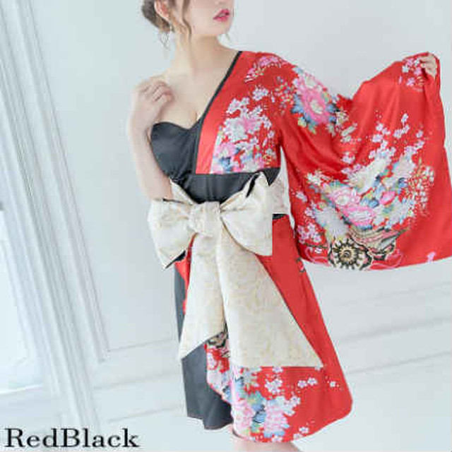 着物 ドレス 和風 花魁 コスプレ よさこい 衣装 着物ドレス ミニ Jewel ジュエル 和柄 花魁ドレス ドレスショップjewel