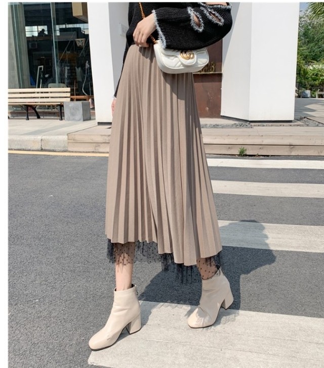 冬服 韓国 レディース リブニット ロングスカート Aライン スカート 秋服 冬服 レディース 韓国 ファッション デート服 フェミニン Basecamp49