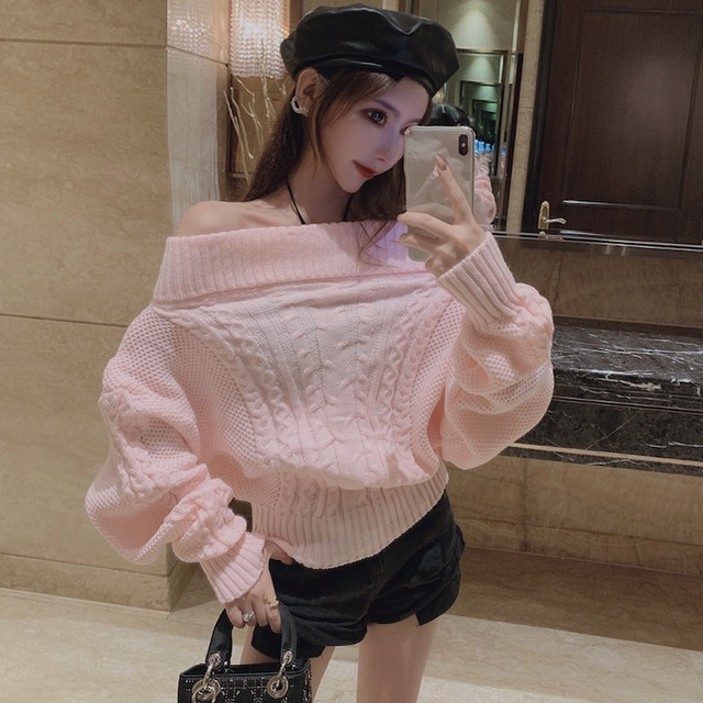 肩出しニット ニット セーター トップス オフショルダー 長袖 セクシー ガーリー お出かけ デート 女子会 Mh1466 Valentina210
