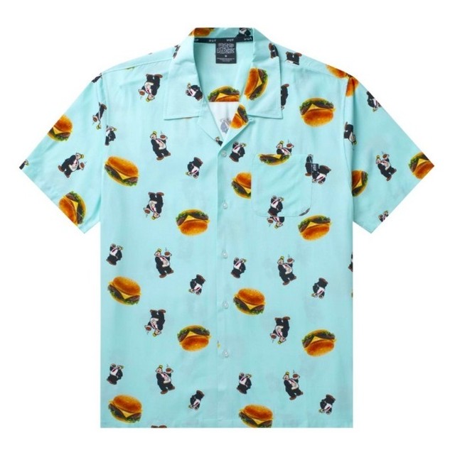 Huf X Popeye Wimpy Burger Button Up Shirt Mint ハフ X ポパイ コラボ ウィンピー バーガー ボタンアップ シャツ ミント Pretzels Skateboard And Culture