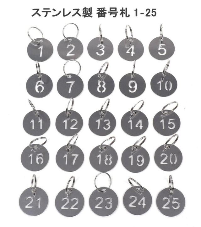 おしゃれ ステンレス製 番号札 シルバー 1 25 セット コイルブレスレット 付 クローク ロッカー キーラベルタグ サビない 送料無料 Mmk O16 輸入雑貨のお店 ハッピーセレクション マインド ワン